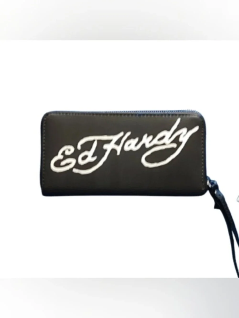 Ed Hardy White Horses Tattoo Print Leather Wristlet Wallet NEW!